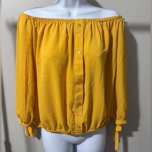 Yellow Off-Shoulder Women's Top
